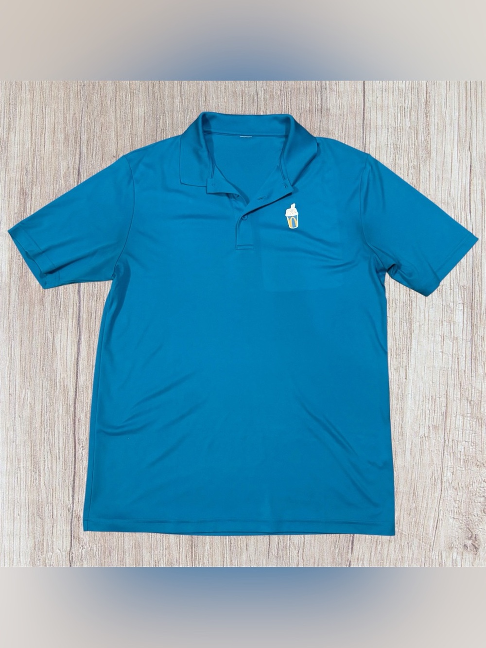 🔥 McDonalds Crew/Employee Blue Polo SS Milkshake Logo Sz. L Shirt, NWOT-EUC?